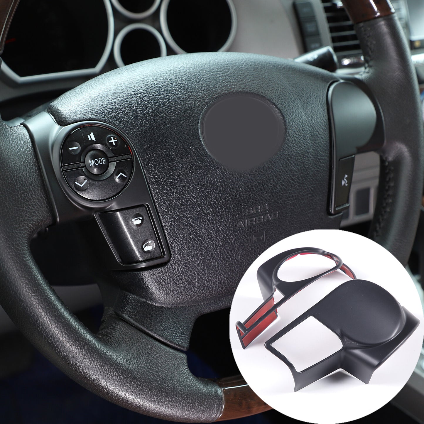 Carbon Fiber ABS Dashboard Side Vent Trim Frame for Tundra 2004-13- v