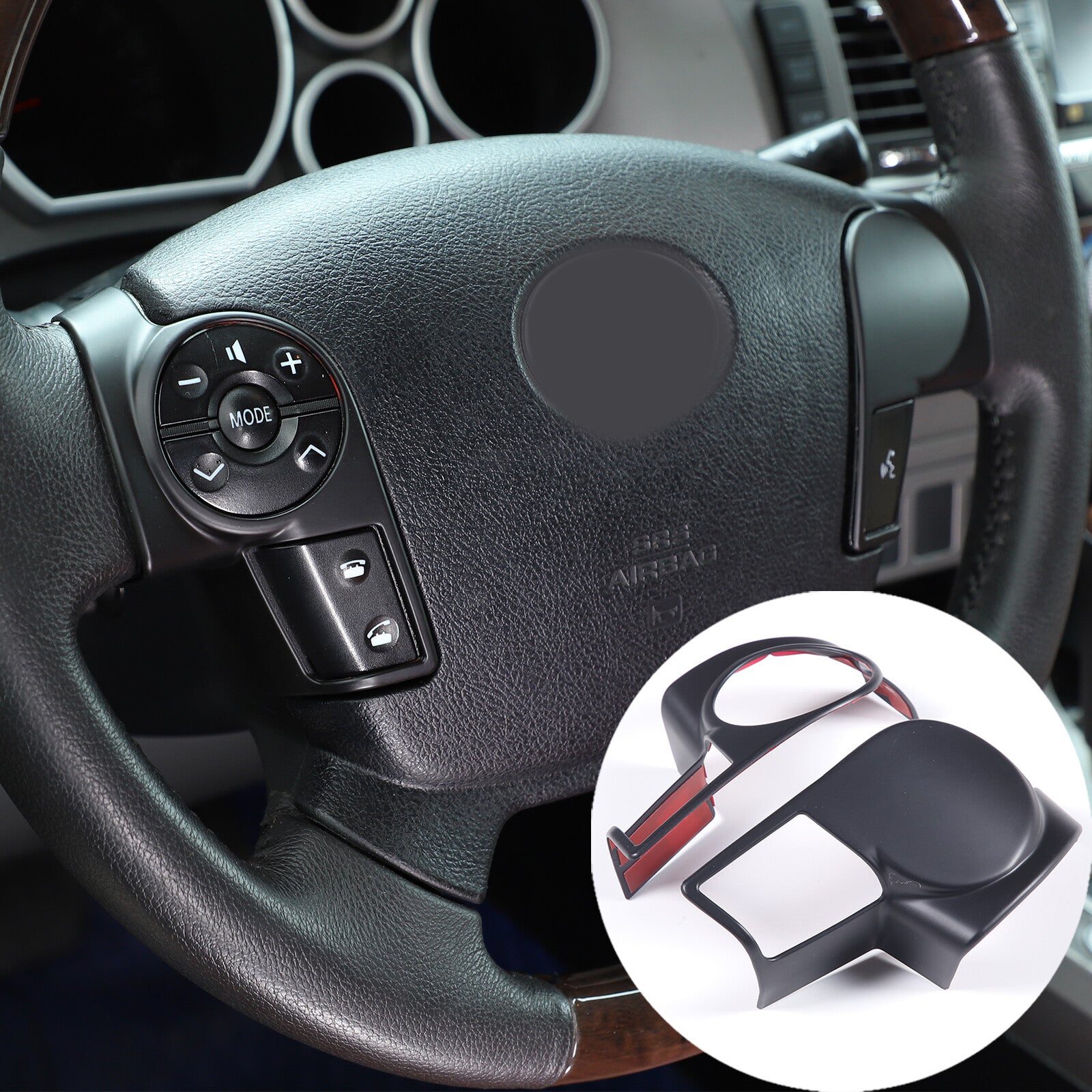 Carbon Fiber ABS Dashboard Side Vent Trim Frame for Tundra 2004-13- v