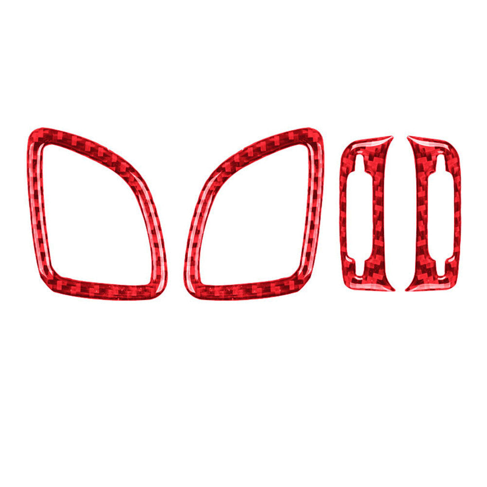 4Pcs Red Carbon Fiber Air Conditioning Vent Trim for Subaru Forester 2009-2013