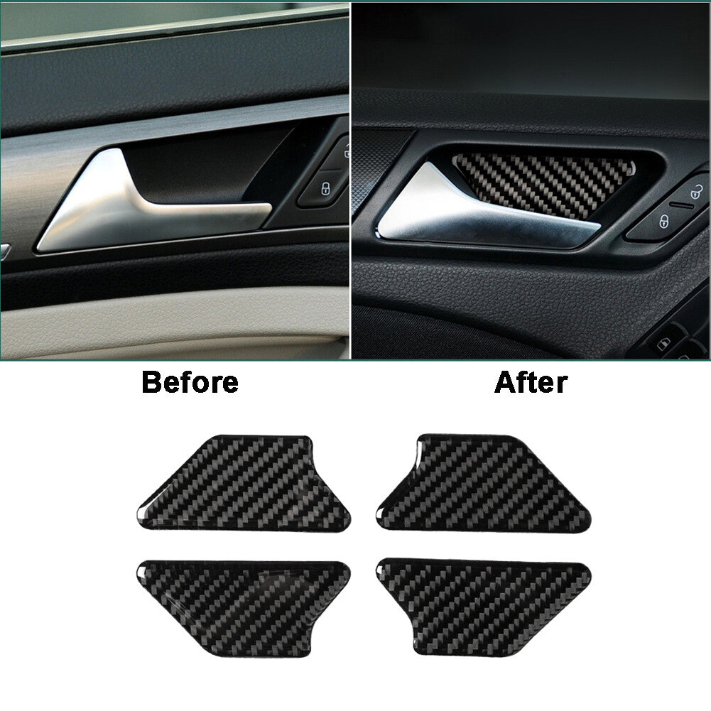 4Pcs Carbon Fiber Inner Door Bowl Panel Cover Trim for VW for Golf 6 MK6 GTI 2008-12