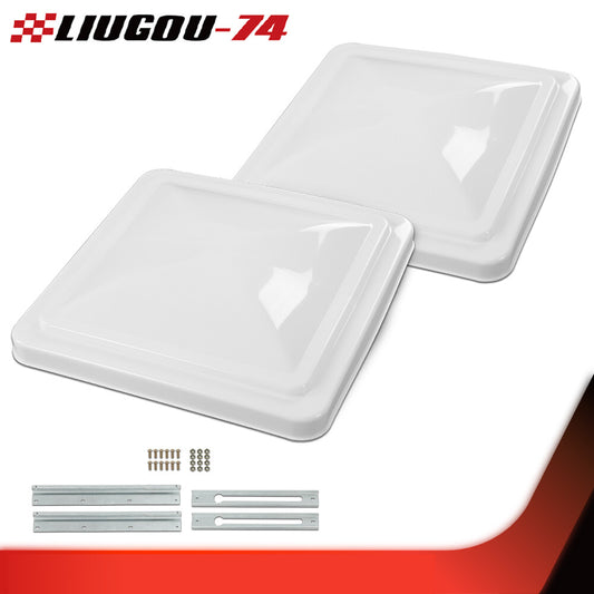 2-Pack White 14-inch x 14-inch Replacement Roof Vent Covers for Campervans and Trailers - New Product Q