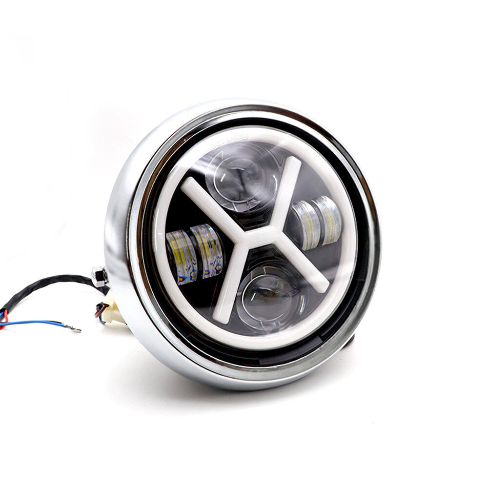 7LED Headlight High Low Beam DRL for Honda Cafer Racer Chopper Bobber Custom Q