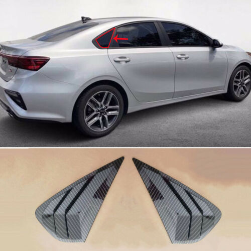 2019-2021 Carbon Fiber Side Vent Window Scoop Louver Cover 2pc for Kia Forte K3