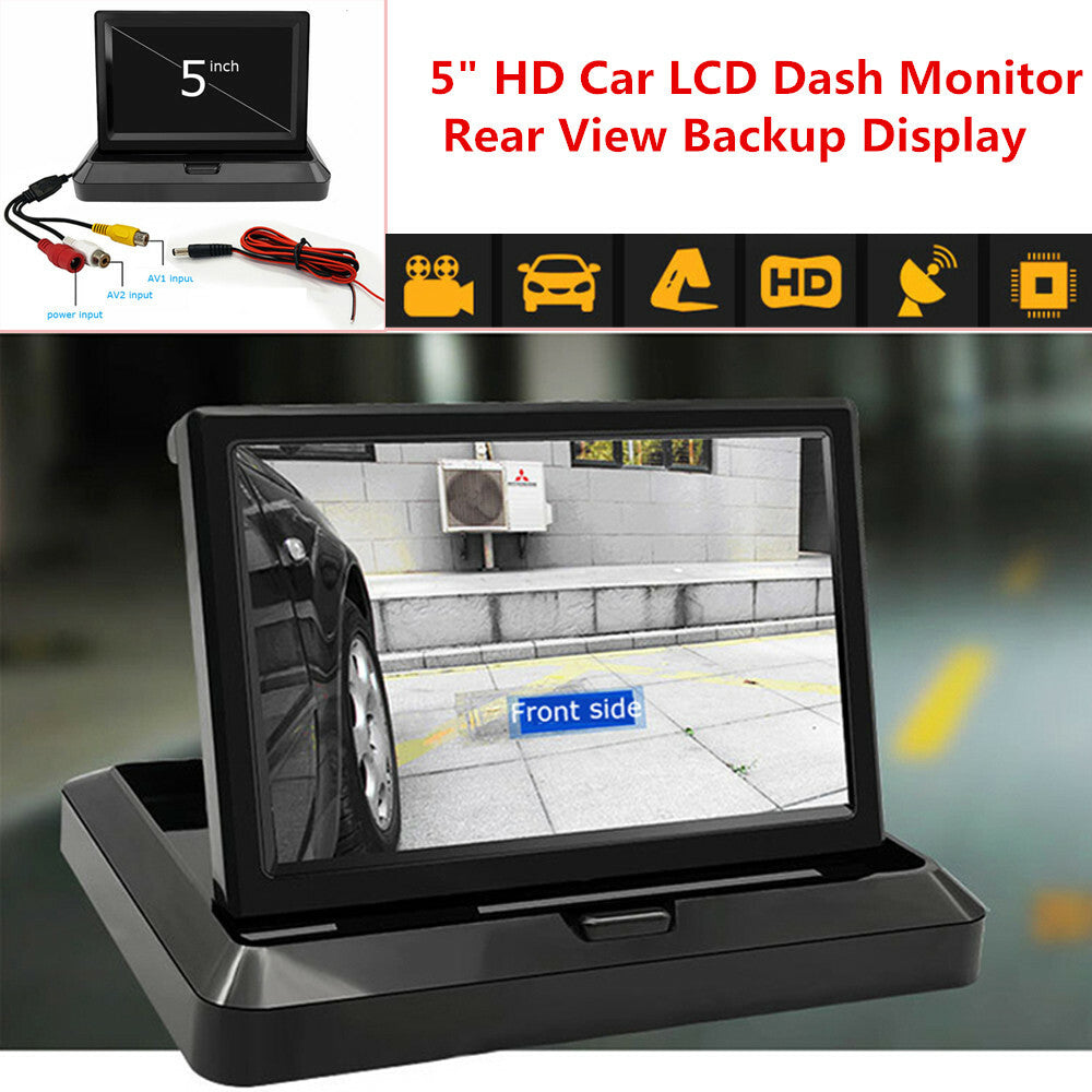 5-inch HD in-vehicle LCD instrument panel monitor, rearview backup display, reverse parking camera in good condition. n