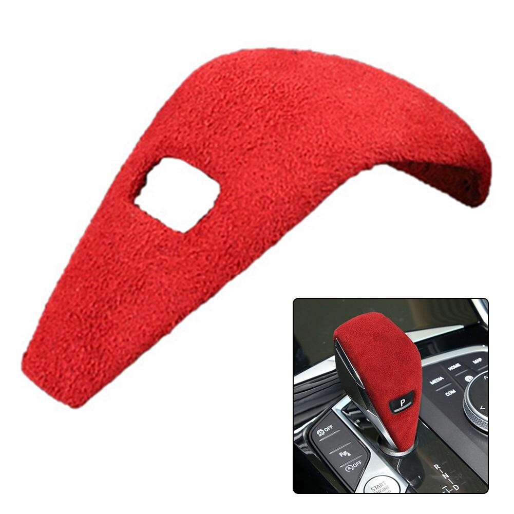 Red Suede Leather Gear Shift Knob Handle Trim Cover for bww 20-23 F44 F40 M235i v