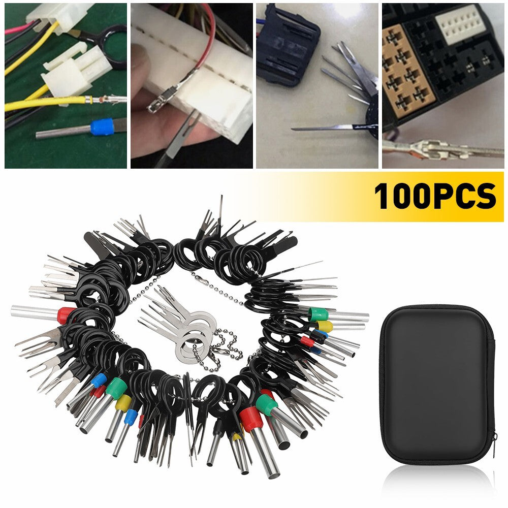 100 Automotive Terminal Removal Tool Wire Plug Connector Pin Extractor Kit Q