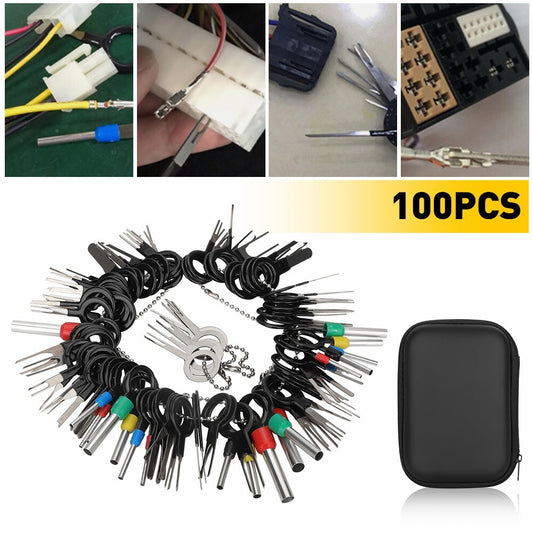 100 Automotive Terminal Removal Tool Wire Plug Connector Pin Extractor Kit Q