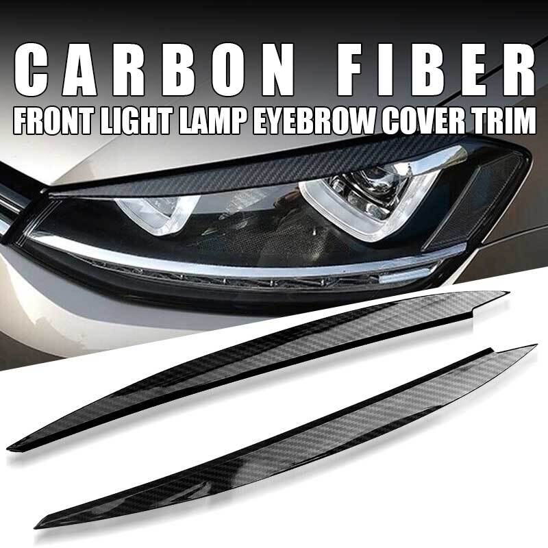 Car Headlight Eyebrow Cover Sticker Carbon Fiber Decor for VW for Golf 7 GTD R MK7