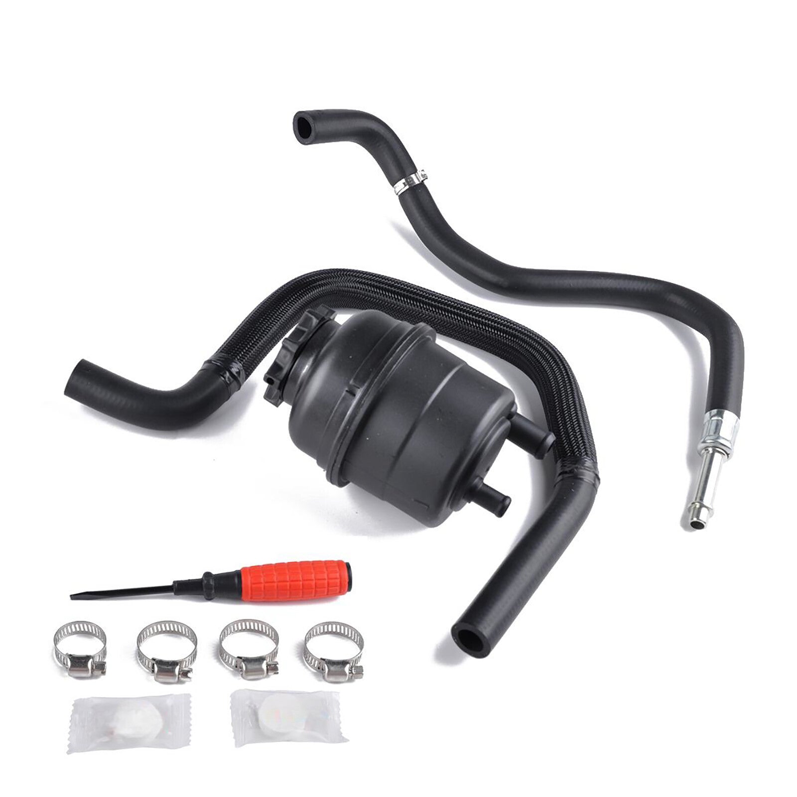 Black Power Steering Reservoir  Hose Kit Durable Replacemnet Parts Accessories