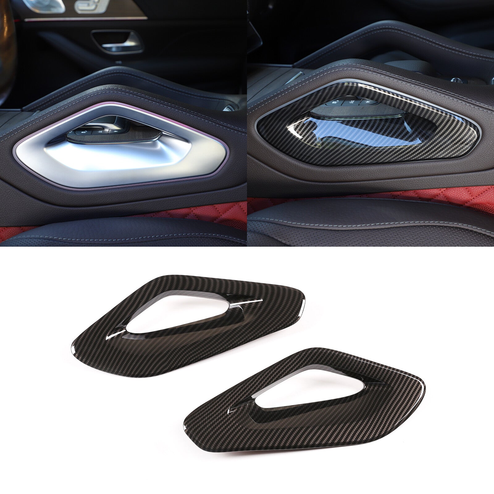 ABS carbon fiber AC button right panel decorative strip suitable for Corvette C8 2020-2023- v