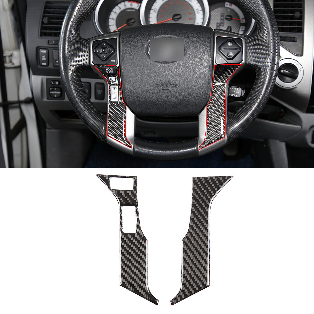 ABS carbon fiber armrest box side panel decorative cover for Toyota Tendera 2022-2023