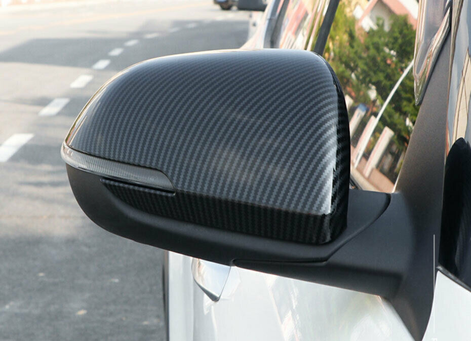 2*for Kia Seltos 2020-2023 Carbon Fiber ABS Side Rear View Mirror Cover Cap Trim