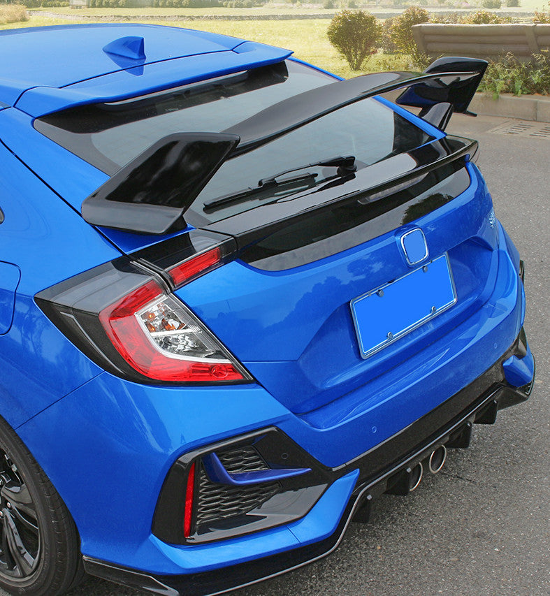 R Style Black Rear Trunk Spoiler Wing Cover for Honda for Civic 2017-2021 Hatchback