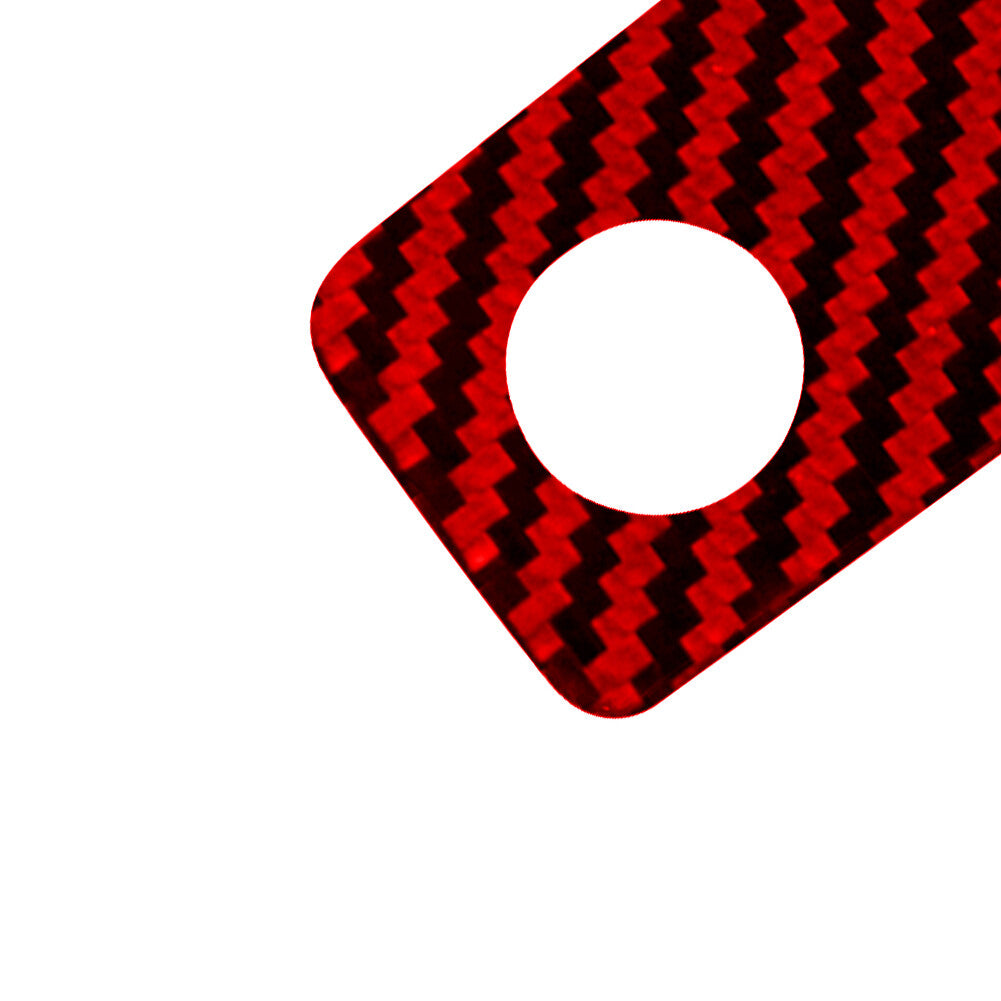 Red Carbon Fiber Glove Box Latch Switch Cover Trim for Ford Explorer 2020-2023