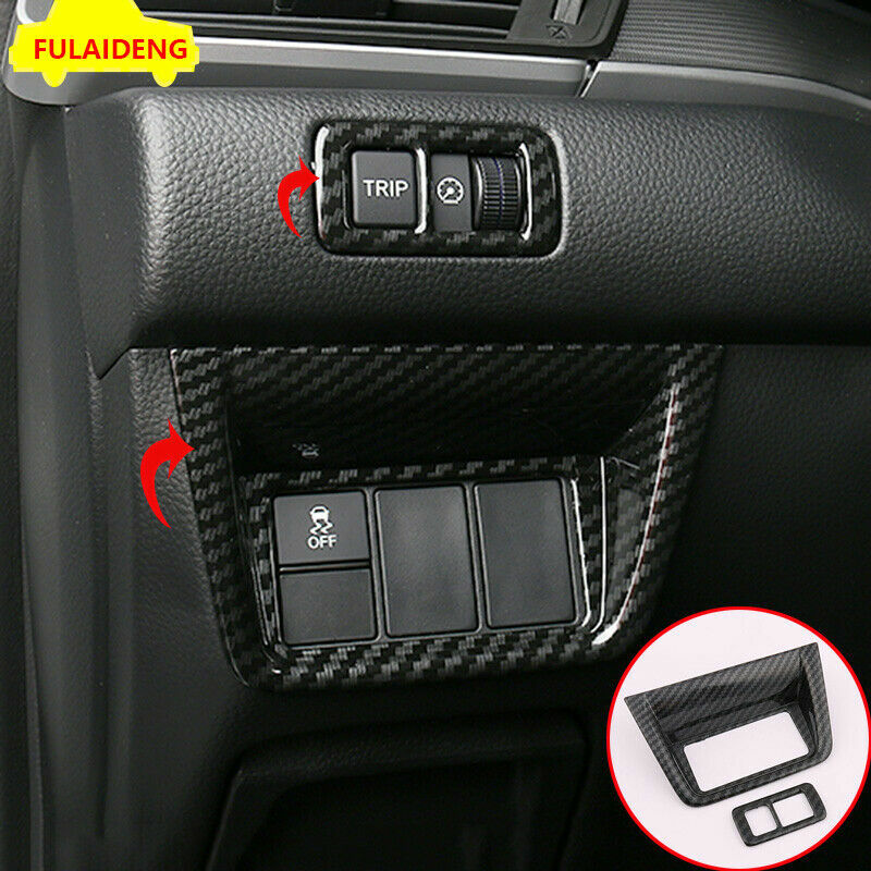 for Honda Accord 2018-2021 Carbon fiber ABS Inner Headlight Adjustment Knob Trim