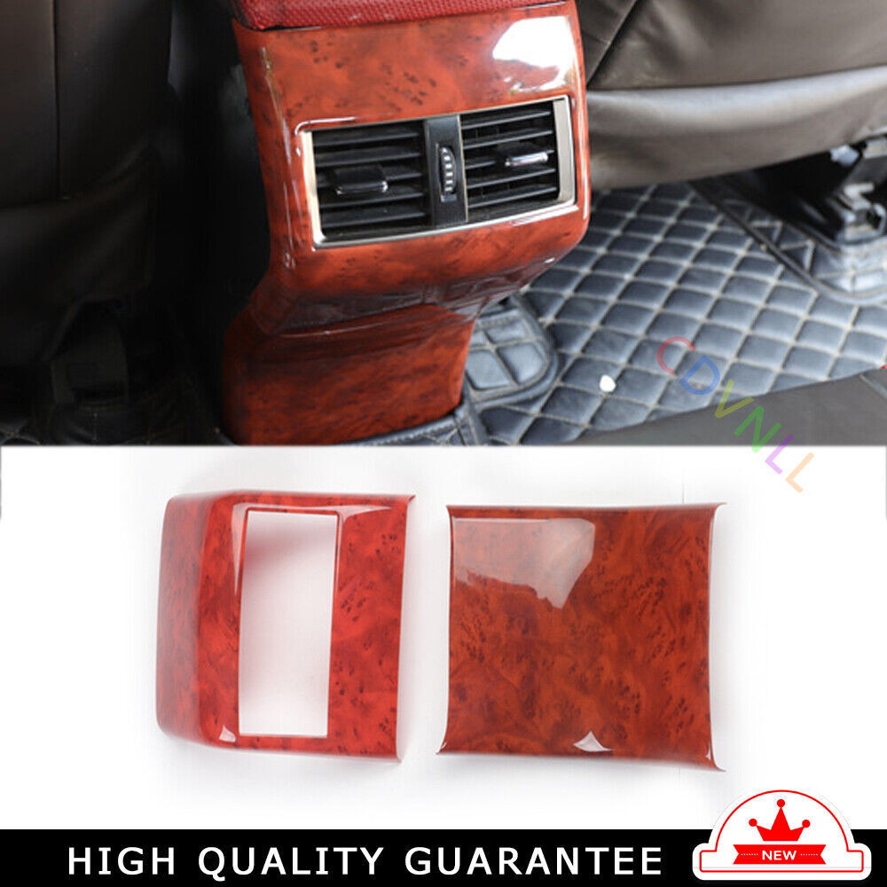 Rear Air Outlet Vent Frame Trim Decoration 2 Fit for Lexus NX 15-20 Brown Wood