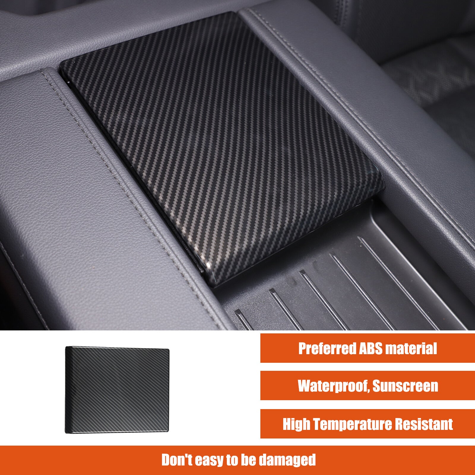 Carbon fiber ABS armrest box cover decorative panel cover suitable for Tundra 2022-2023- n