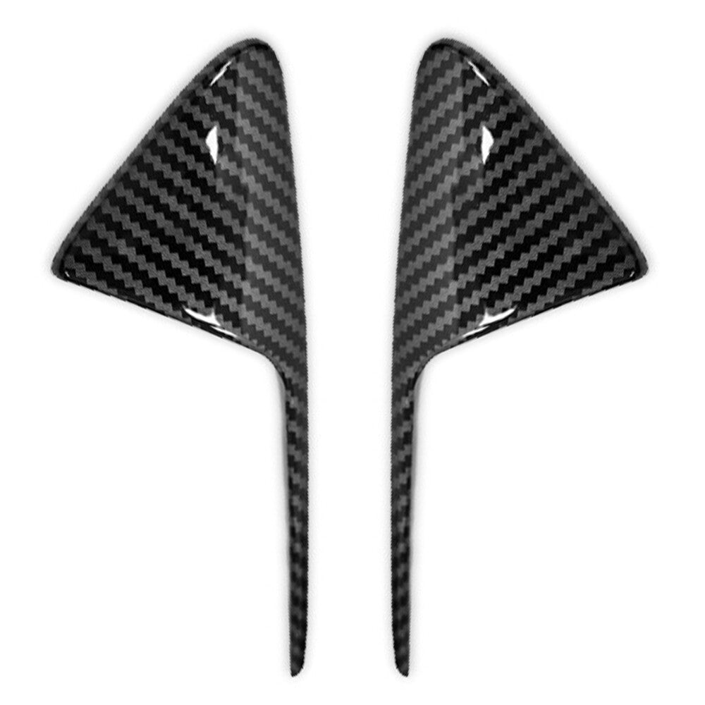 2-Piece Carbon Fiber Style Side Fender Camera Vent Cover Trim for Model 3 & Y- n