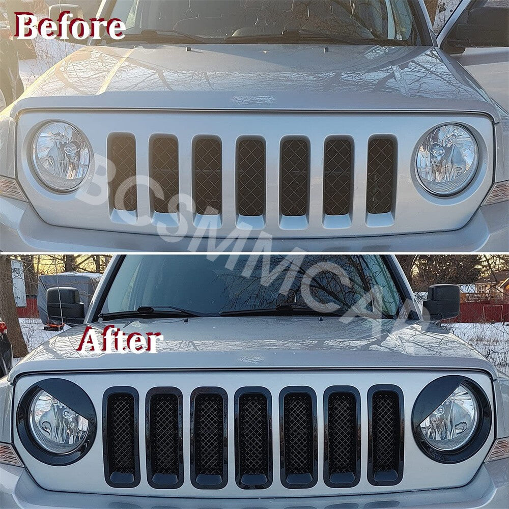Car Headlight Lamp Front Left Right Side Trim Fit for Jeep Patriot 2011-2017 Q