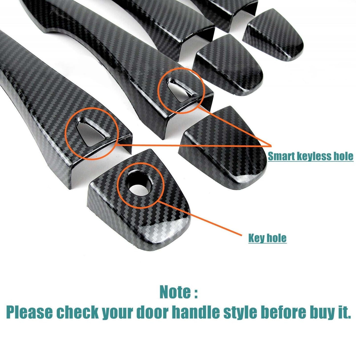 Carbon Fiber Side for Smart Door Handle Covers for 2013-2018 for Nissan Altima