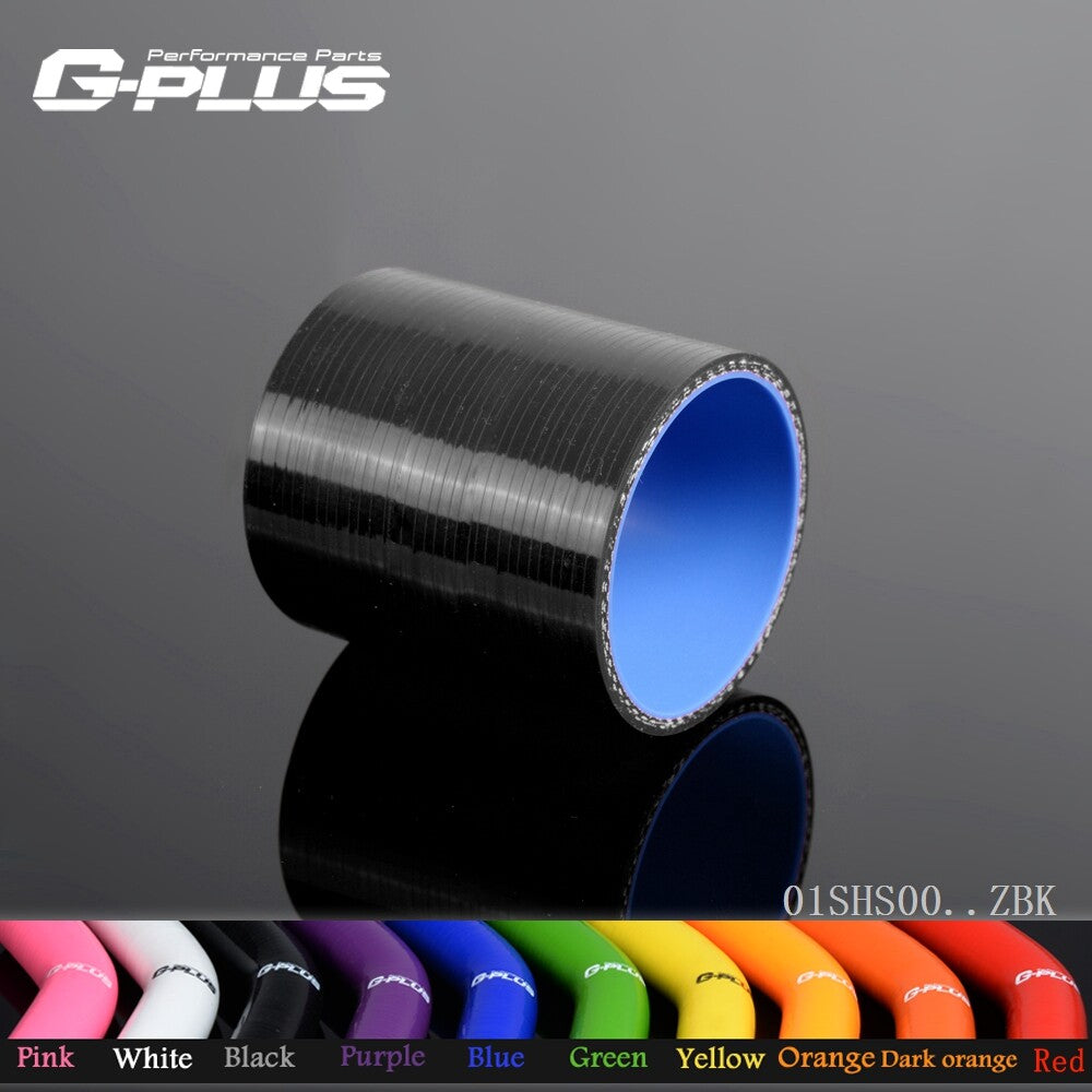 Black 68mm silicone straight hose connector for turbine intercooler hose