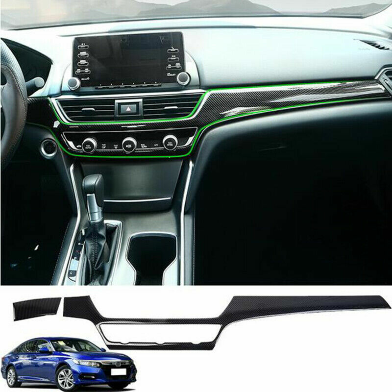 for Honda Accord 2018-2022 Carbon Fiber ABS Dash Console Moulding Trim Panels