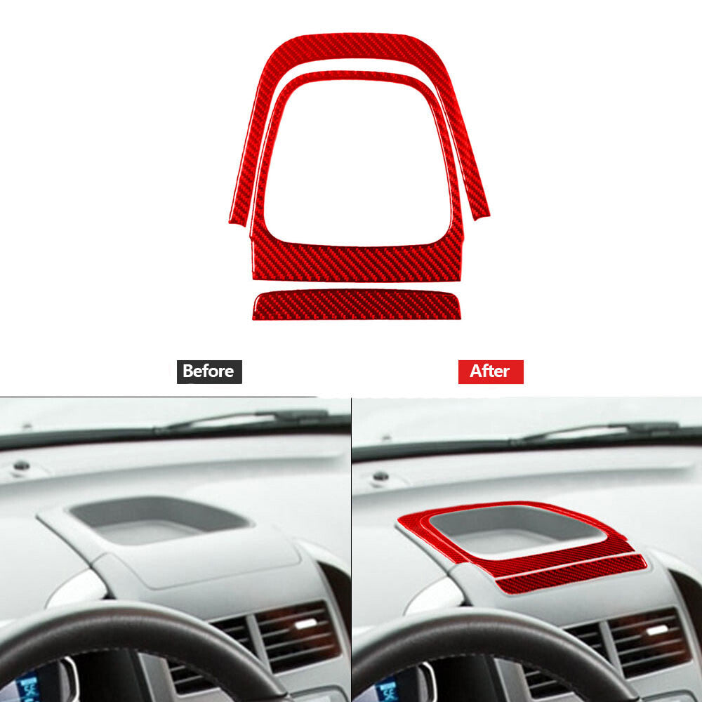 Red Carbon Fiber Interior Passenger Strip Cover Trim For 718 2016-2022 v