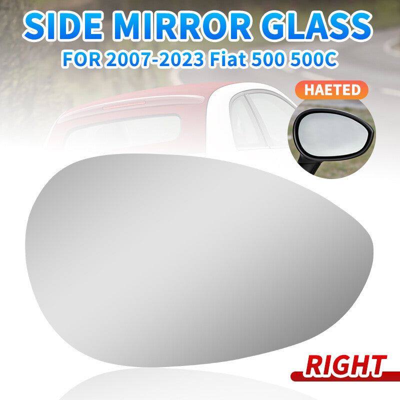 Wide Angle Wing Mirror Glass Heated Right Side for 2007-2024 for FIAT 500 500c