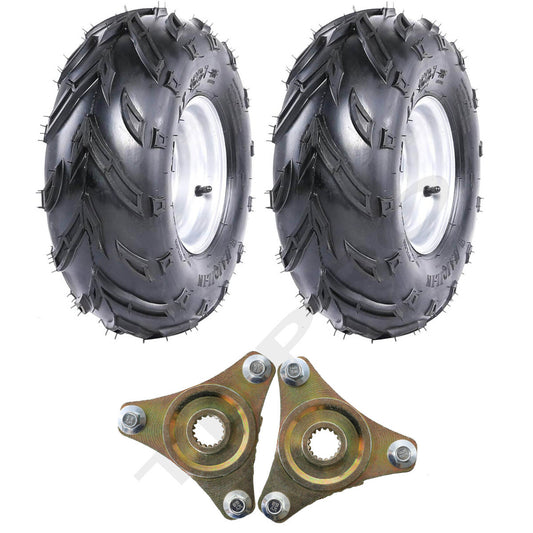 Pair 16x8-7 Tyre Rim 3 Stud Rear Wheel Hubs fo ATV for Mini Bike Mower Go Kart Buggy