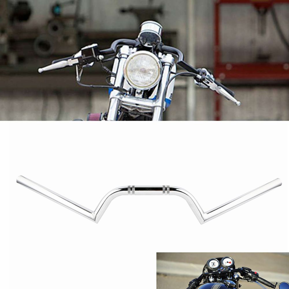 7/8 inch 22 mm Motorcycle Chrome Handlebar Rising M Mop Stick for Chopper Cafe