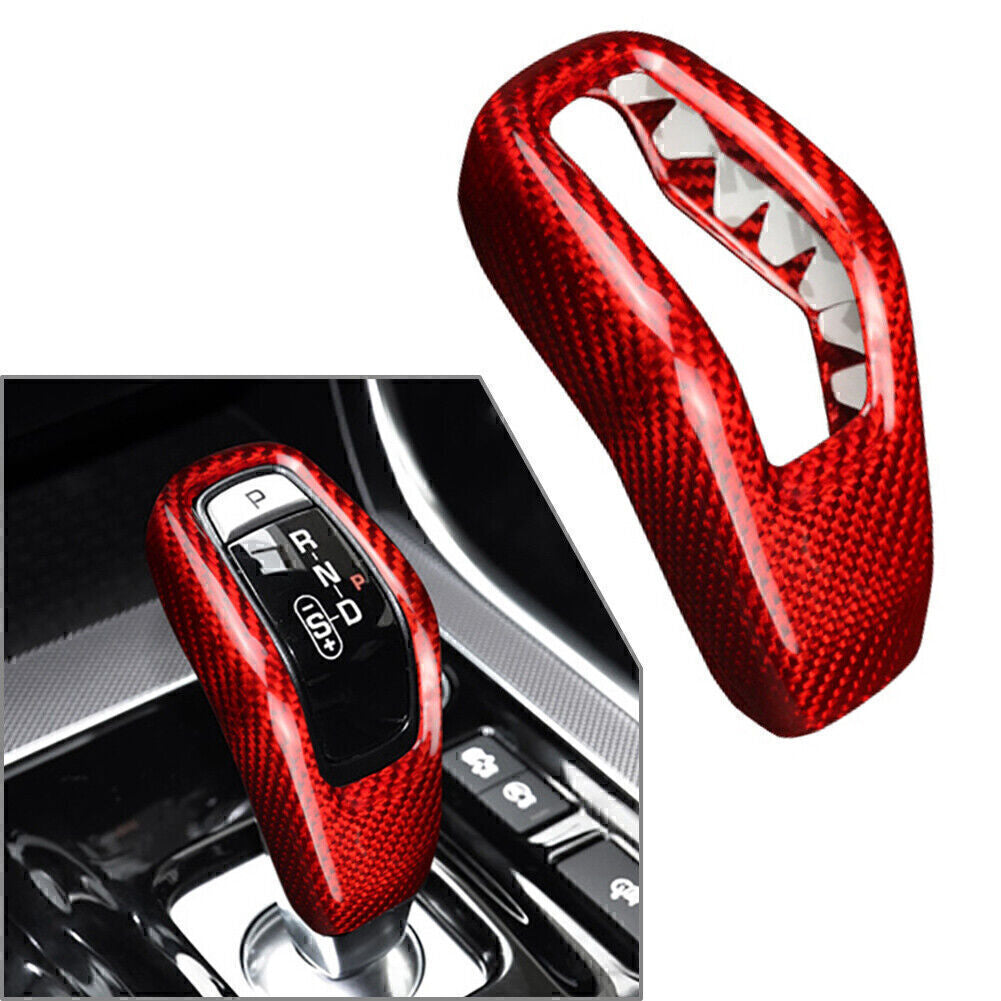 Carbon Fiber Red Gear Shift Knob Cover Trim for Land Rover Range Sport 2018-2021