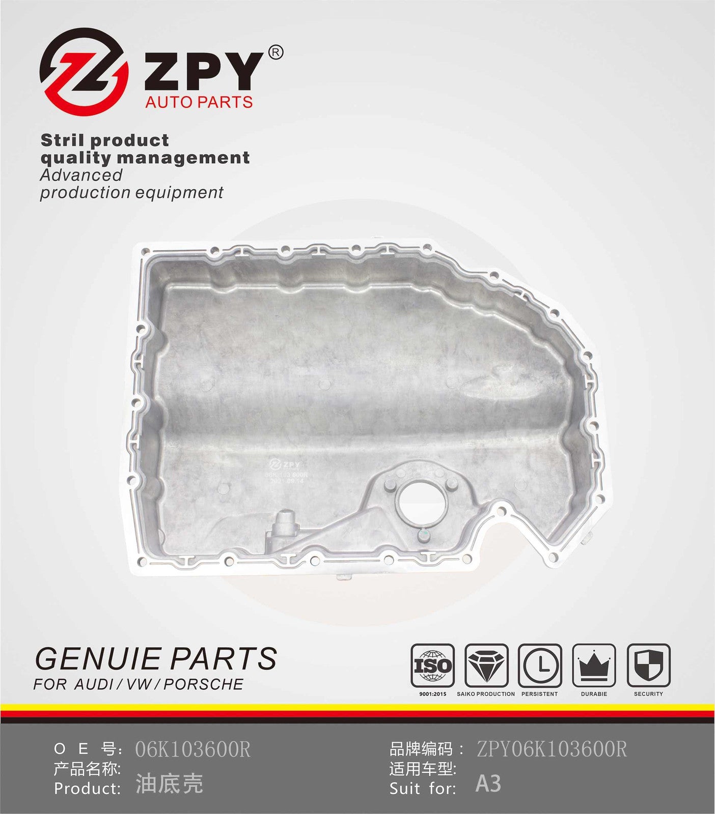ZPY for AUDI A4 A5 A6 CNCD CJEB 1.8/2.0T Aluminium Engine Oil Pan Lower