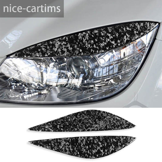 for Benz C Class W204 C180 2008-11 Headlight Eyebrow Eyelids Cover Forged Carbon