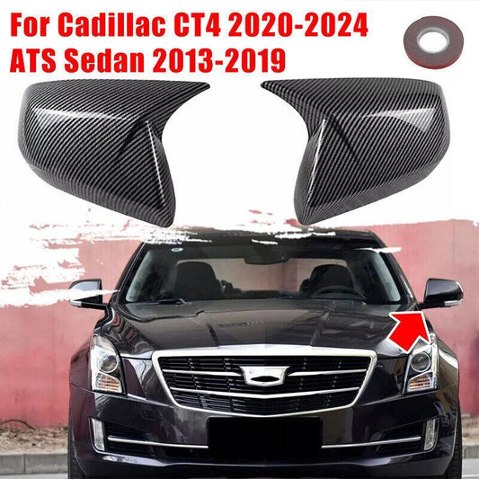 Carbon Fiber Side Mirror Cap Cover for Cadillac CT4 2020-2024 ATS Sedan 2013-19