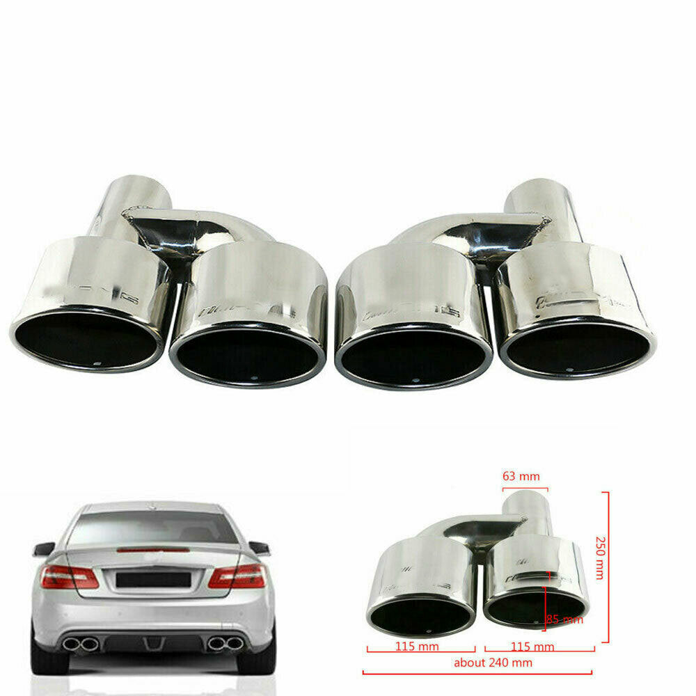 Pair Engraved AMG Oval Dual Exhaust Tips for Mercedes-Benz C-class Universal