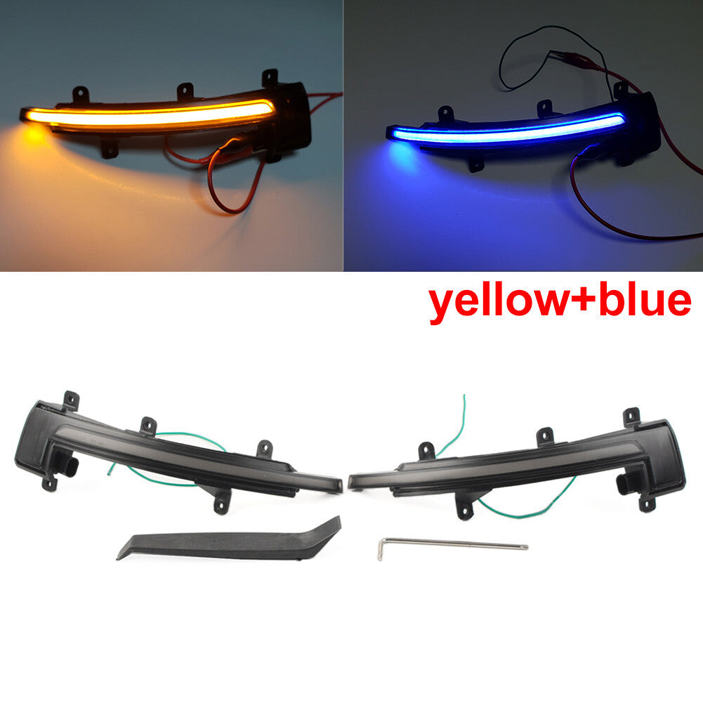 Side Mirror Dynamic Turn Signal Light for Audi TT TTS TTRS MK2 07-14 Yellow+Blue