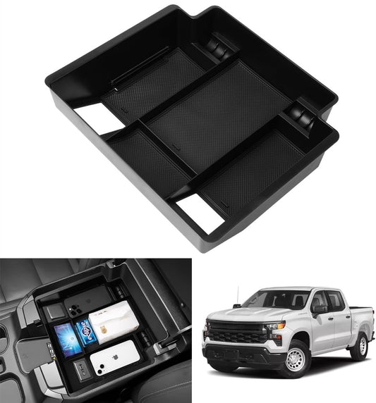 Suitable for 2022-2024 Silverado for GMC for Sierra 1500 2500HD center console storage box. n