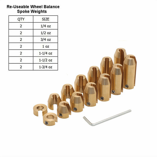 14Pcs Reusable Motorcycle Brass Wheel Spoke Balance Weights Refill Kits New Q