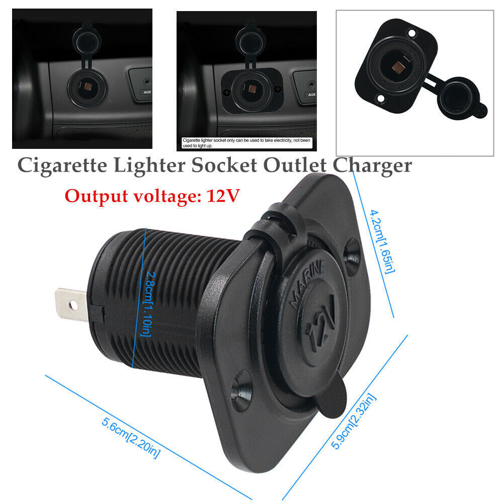 12V Waterproof Cigarette Lighter Socket, Socket Charger, Power Adapter, Plug (1 Piece) n
