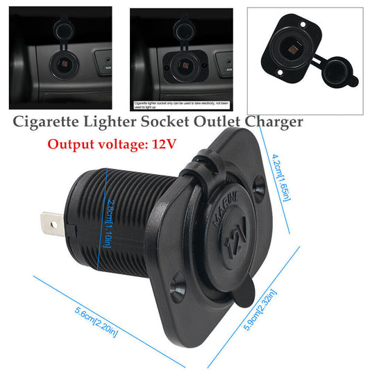 12V Waterproof Cigarette Lighter Socket, Socket Charger, Power Adapter, Plug (1 Piece) n