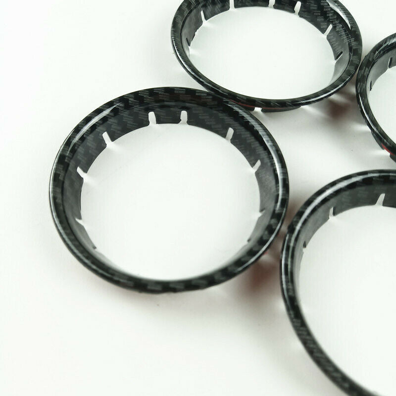 Carbon Fiber Color Front Air Vents Frame Circles Cover for Audi A3 8V 2013-2019