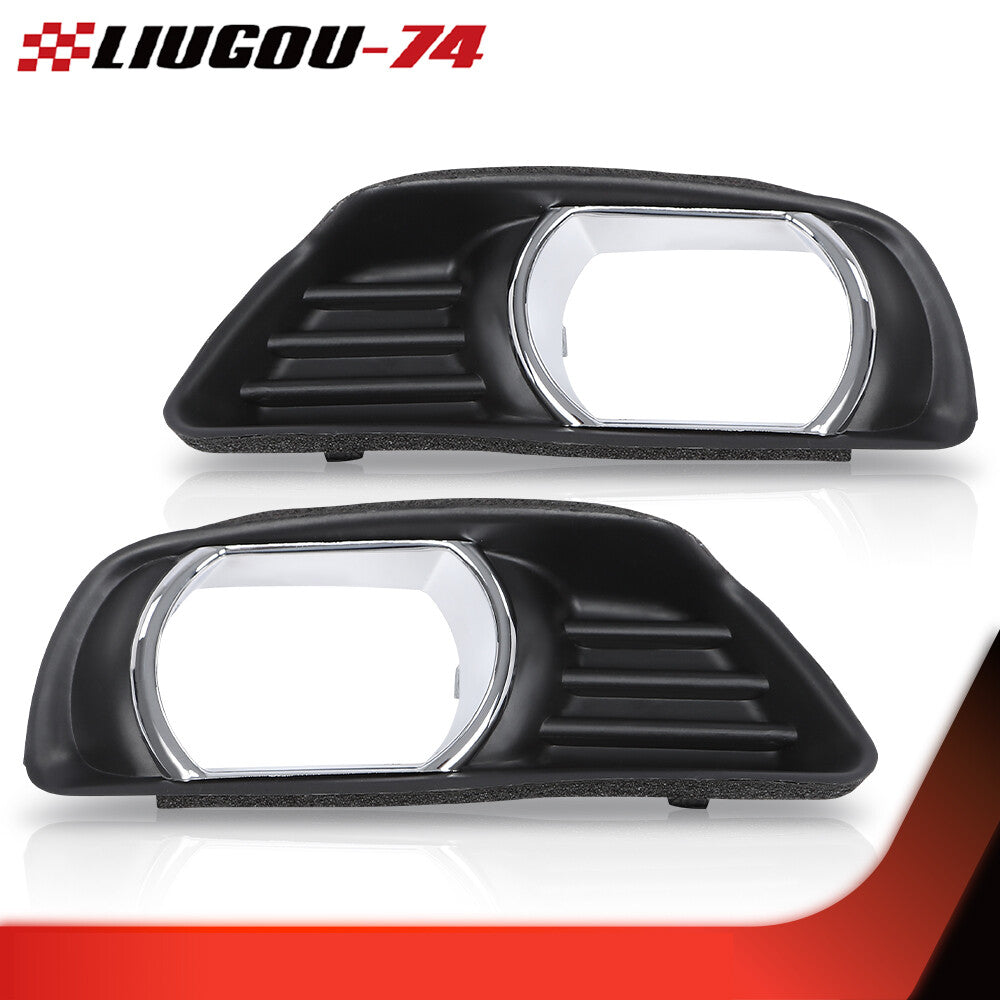 1 pair front bumper fog lamp cover trim fits 2007-2009 for Camry black - v