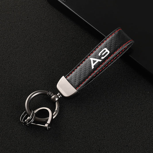 Suitable for Volvo XC60 car keychain, keychain, suede leather, horseshoe buckle accessories- v