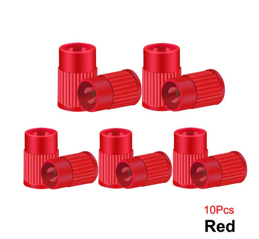 10-piece car tire valve cover rod air dust cover valve core remover, red, for BMW