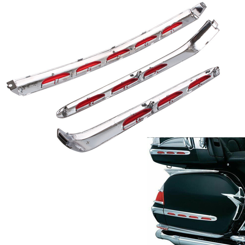 Trunk Trim Moldings Chrome Motorcycle Fit for Honda 2001-2011 Goldwing GL1800