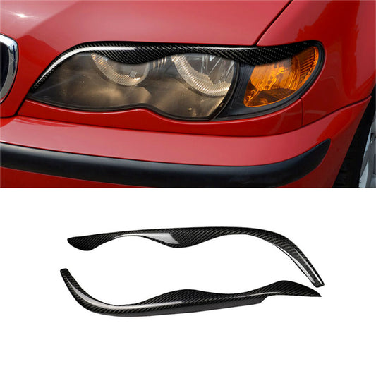 for BMW E46 328i 330i 325i 1999-2004 Carbon Fiber Headlight Eyelids Eyebrow Trim