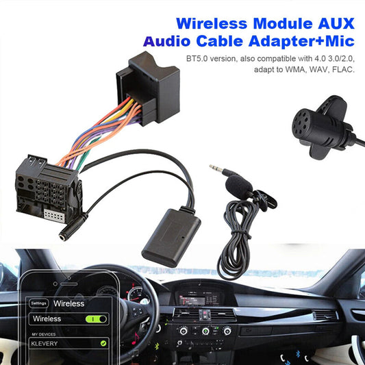 Car Radio Bluetooth 5.0 for BMW E60 E63 E64 E65 E66 E87 AUX Cable Audio Adapter