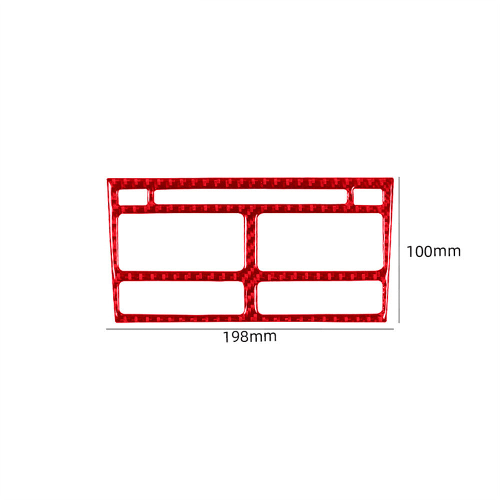 Red Carbon Fiber Central Control CD Switch Panel Cover Fit for Jaguar XF 2009-11
