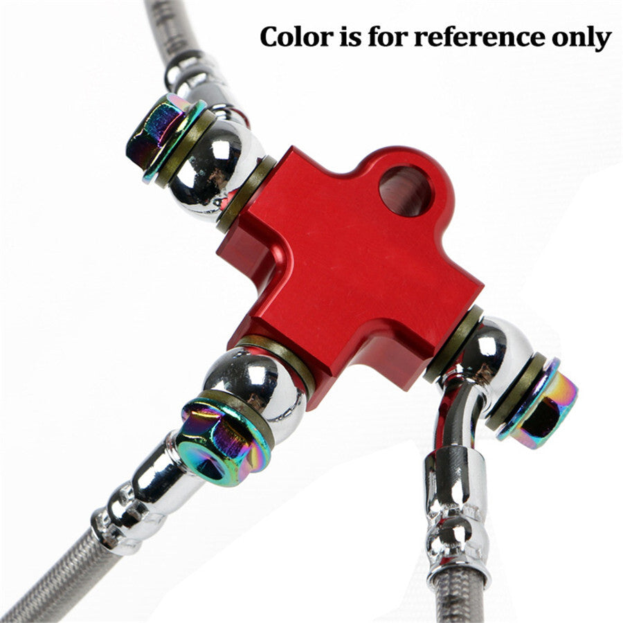 3-way Front Hydraulic Brake Hose Tee Connector Adapter For Motorcycle ATV Bike Q