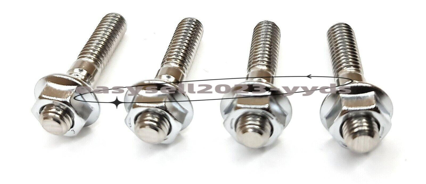 Exhaust Manifold Port Studs w/ Nuts for Harley Dyna Sportster Softail Touring 4x